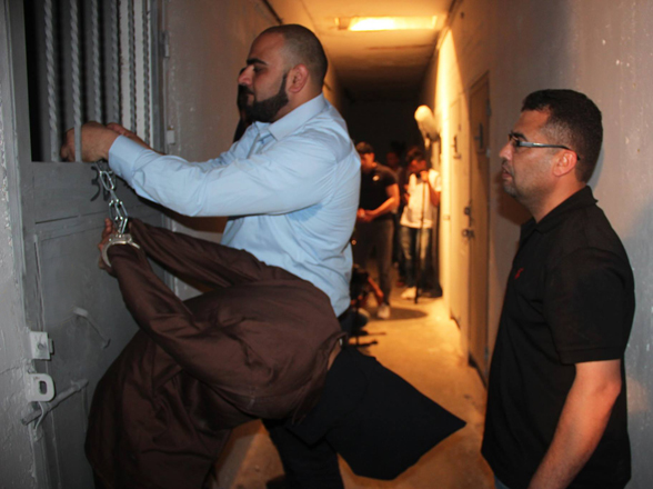 Members of the cast and crew prepare a scene during the filming of Palestinian film ‘Sataer Al Atma’, which was screened in Amman on Saturday (Photo courtesy of White Angel Studio)